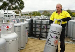 Gas bottle refilling dock