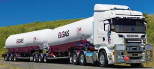 LPG B-doubles road tanker