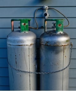 chained gas bottles