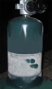 ice on a gas bottle